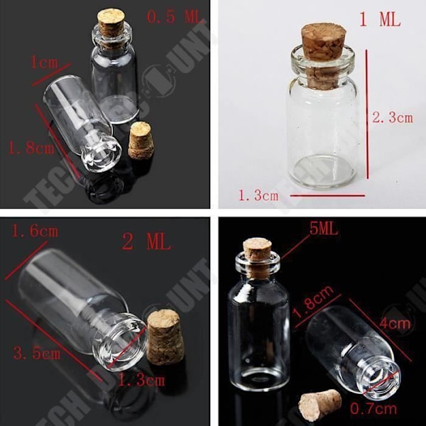 TD® 10 kappaletta 5ml Pikkupullot Lasi Pullot Korkki Korkki Kirkas