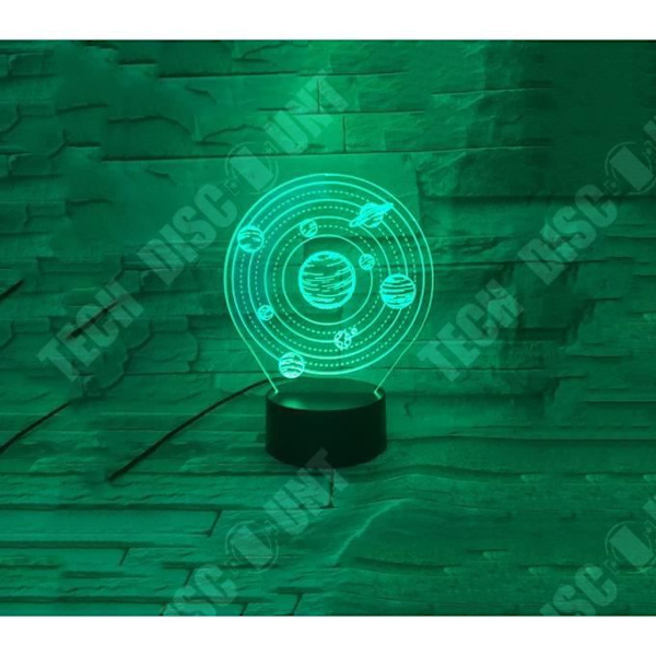 TD® 1 stk 3D LED natlys univers solsystem kreativ farverig dekorationslampe til børneværelse LED STRIBE - LED BÅND