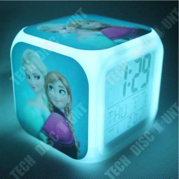 TD® 7 färger LED Fortnite väckarklocka, digital väckarklocka med snooze-funktion, LCD-skärm som visar tid, datum, temperatur
