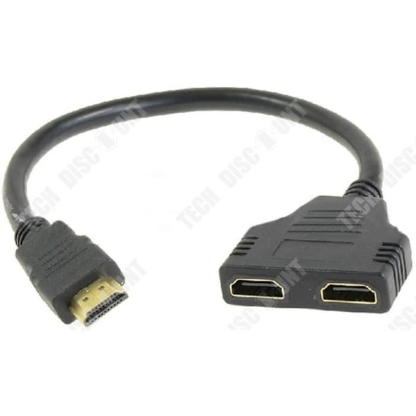 HDMI jakaja - TD® - 1 uros 2 naaras - 2 porttia - Musta - Kaapeliadapteri