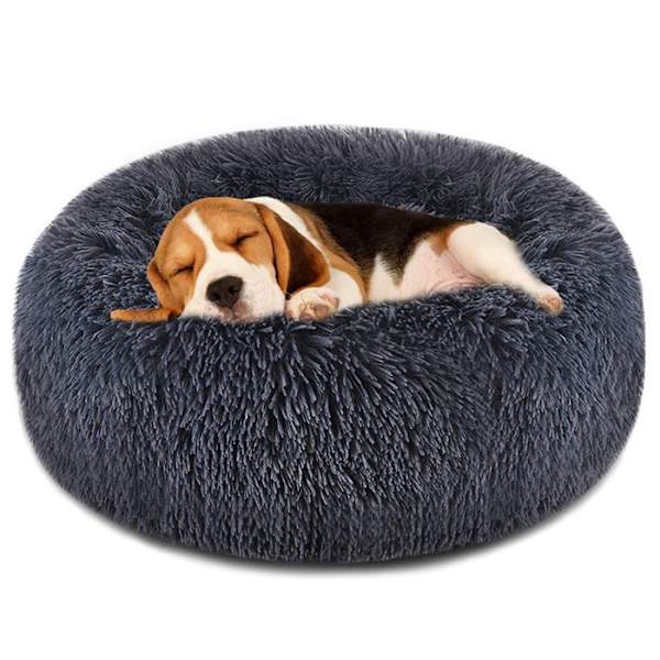 TD® Kurv, Seng, Sofa, Kasse, Pude til Kat Hund - Vaskbar Rund Modstandsdygtig over for Lang Hår, Foldbar til Mørkegrå, S 50CM Confor