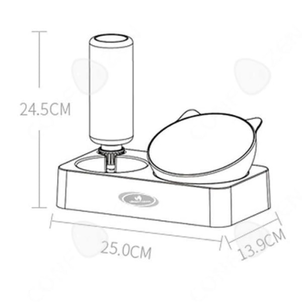 CONFO 2 I 1 Upphöjd kattskål med automatisk dispenser justerbar matning