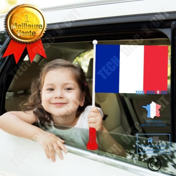 TD® håller fransk flagga vev Triangulär fransk flagga Liten röd flagga som håller yttre rektangulär flagga