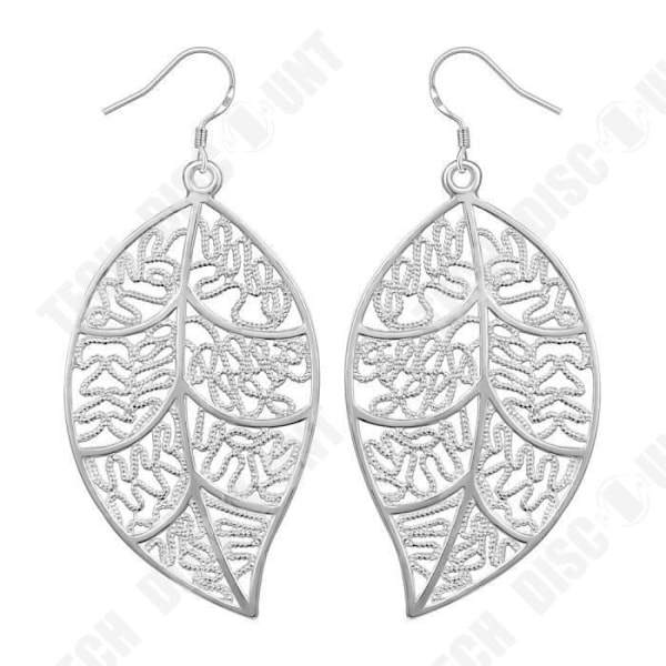 TD® bladformade örhängen inuti ihåliga spetsmönster Modesmycken 925 Silverpläterade presenter för kvinnor