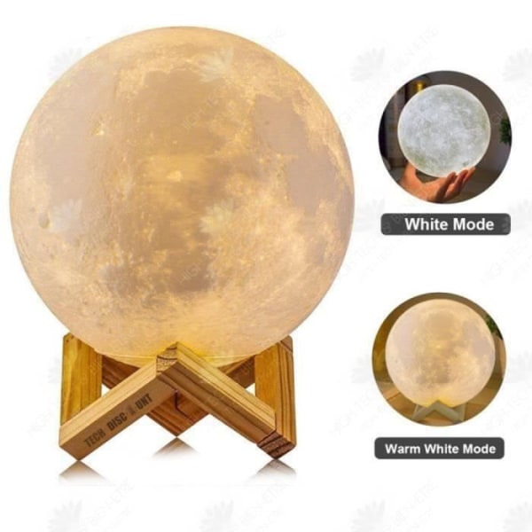 HTBE® Moon Light USB Laddning Dual Color Moon Light Touch LED16 färger 3D 20cm månljus med stativ i sovrummet