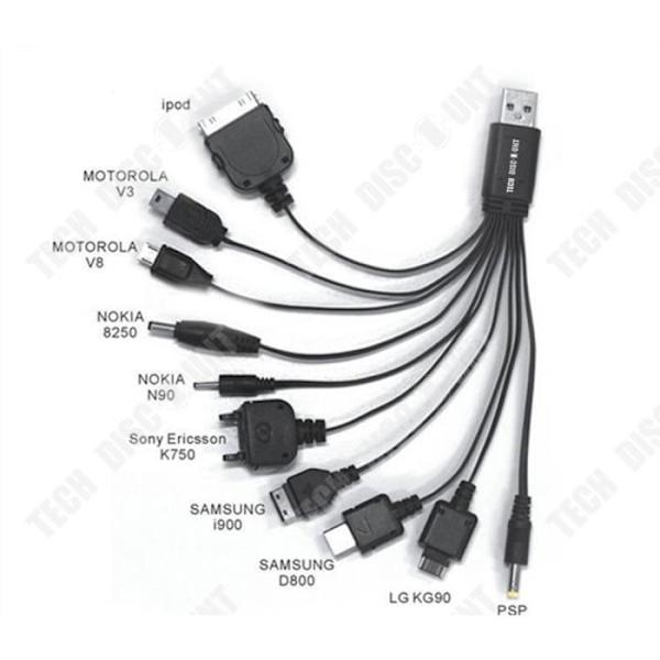 10 in 1 universaali latauskaapeli, joustavat USB-pikataujoitusliittimet älypuhelimelle, monikanavainen yhteensopiva