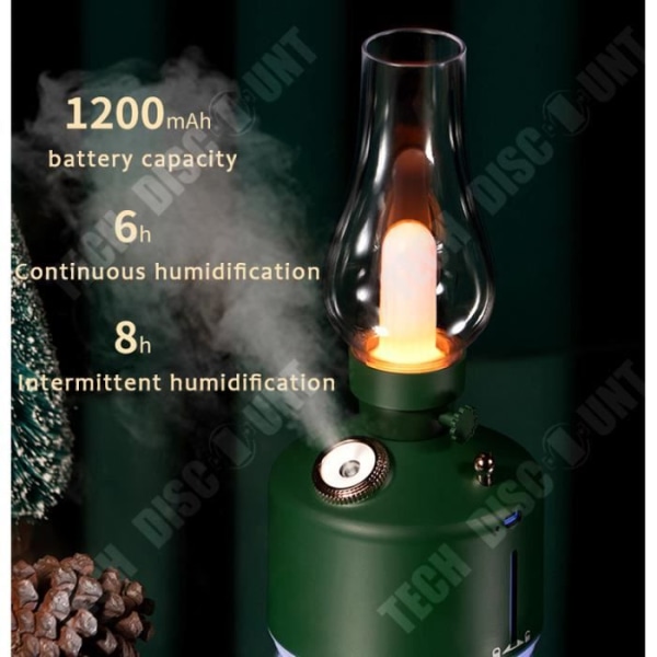 TD® luftfuktare retro tid trådlös aromaterapi skrivbordslampa LED fin dimma fuktgivande liten fotogenlampa AI-processor