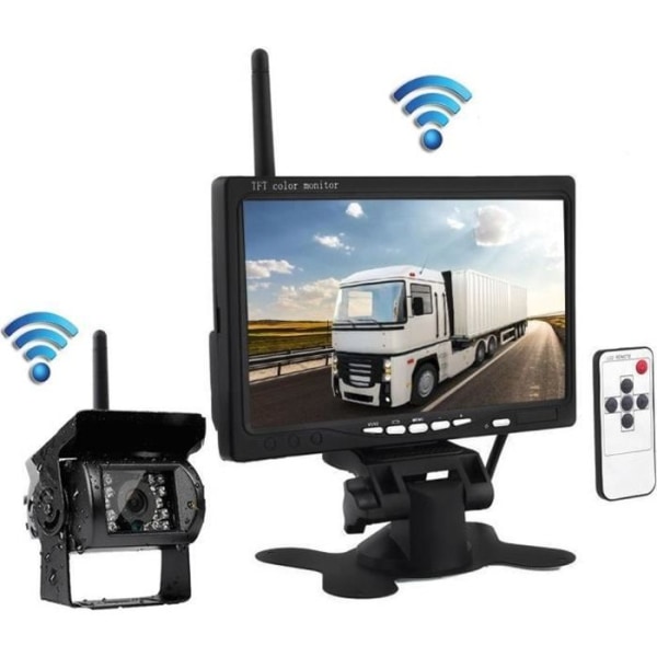 Podofo trådlös säkerhetskopieringskamera + 7 tums skärm bilkamera för husbilssläp lastbil buss husbil jordbruksfordon skåpbil