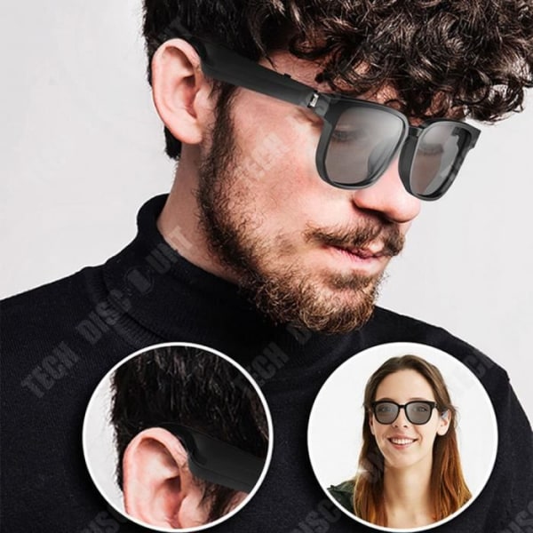 TD® Smart Sunglasses Black Technology kan prata med att lyssna på musik Bluetooth ljudglasögon