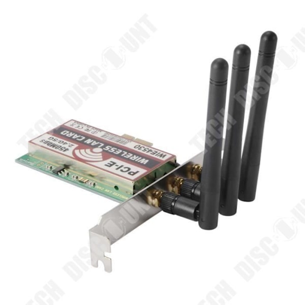 TD® PCI-E Express trådløst Wifi-kort 450Mbps med 3 stk. LAN-antennen til Windows 7-8-10-XP AC990