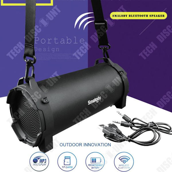 TD Bluetooth-kaiutin 5.0 1500mAh bassolla, kannettava naru, vesitiivis suunnittelu, pika-unimodi, seitsemän värin valoefekti.