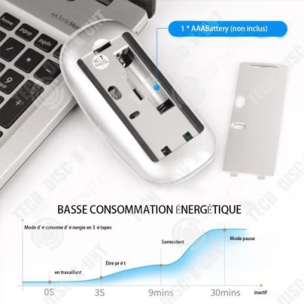 TD® Laptop Bluetooth-mus ultratunn pekskärm tyst mus batteriversion vit Låg vikt