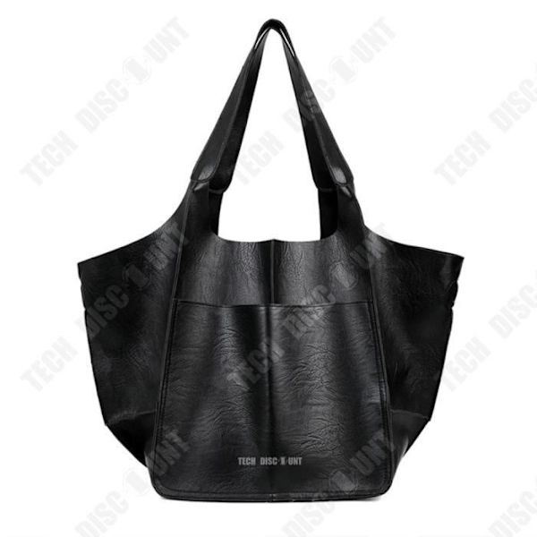 TD® Fashion Ryggsäck Ny Retro Enkel stor väska Mjukt läder Stor kapacitet En axel Bärbar hinktyp Tygväska