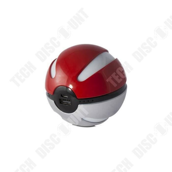 TD® POWER BANK 6000 mAh DESIGN POKEBALL KSIX KONTAKT STRØMFORSYNING APPARAT OPLAADING BATTERI UDSEENDE