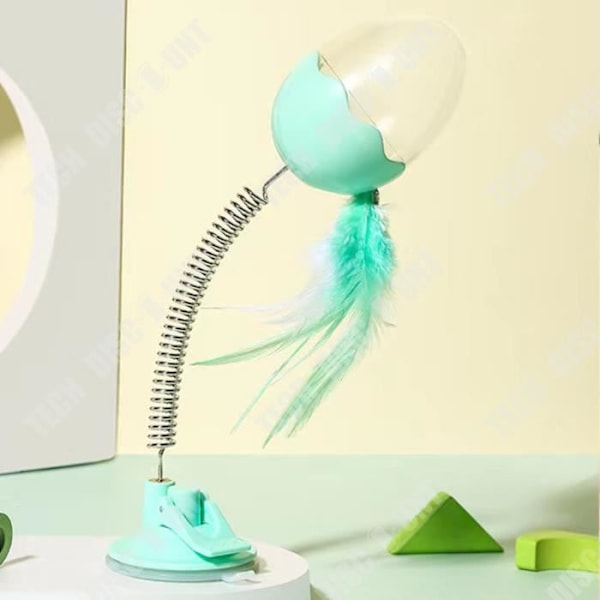 TD® Leaky Food Ball Cat Toy Retande bas Sugkopp Penna Plast Cat Teasing Cat Stick Toy med ört