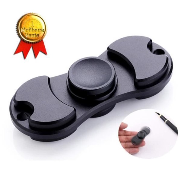 TD® Legetøj Fidget Spinner Aluminiumlegering - Håndspinner, Anti-stress Håndspinner, Sort Afstressning - Gaver til Voksne og Børn