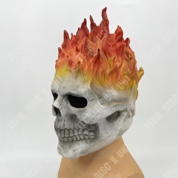 TD® Halloween Dödskallemask Ghost Rider Ghost Face Huvudbonader Skrämmande Flame Skull Latex Realistisk Look Party Favor