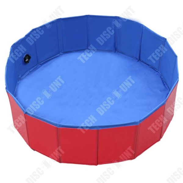 TD® 1 stk udendørs kæledyrspool 120x30cm PVC foldbar hundepool rød pool til kæledyr