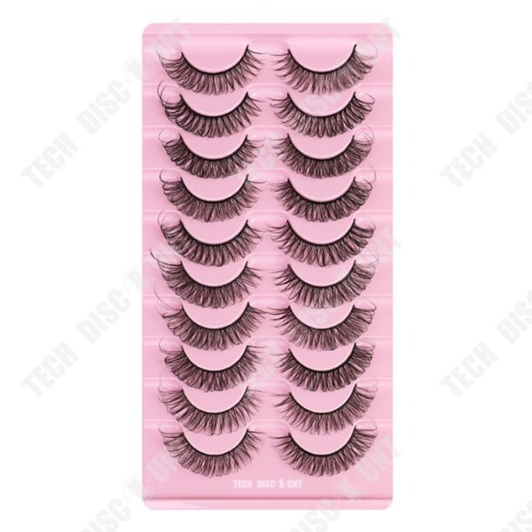 TD® Super Natural Volume lösögonfransar 10 par Russian Volume 3D lösögonfransar Cat Eye Fluffiga lösögonfransar Återanvändbara