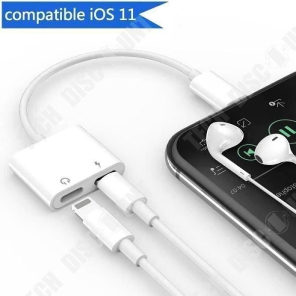 Audioadapteri 2 in 1 - TD® - iPhone X/8/7 - Nopea lataus - Musiikkilähtö - Plug and Play
