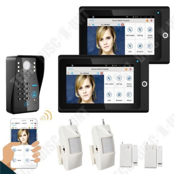 Trådlös Video Intercom - TD - 7" WiFi - RFID - Nattvision - Larm System