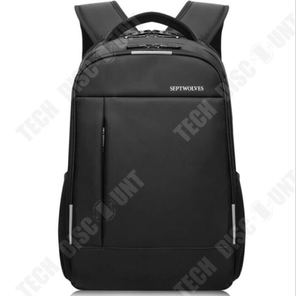TD® COOLBELL bärbar ryggsäck 15,6 tum + USB-laddning, nylon, unisex, svart