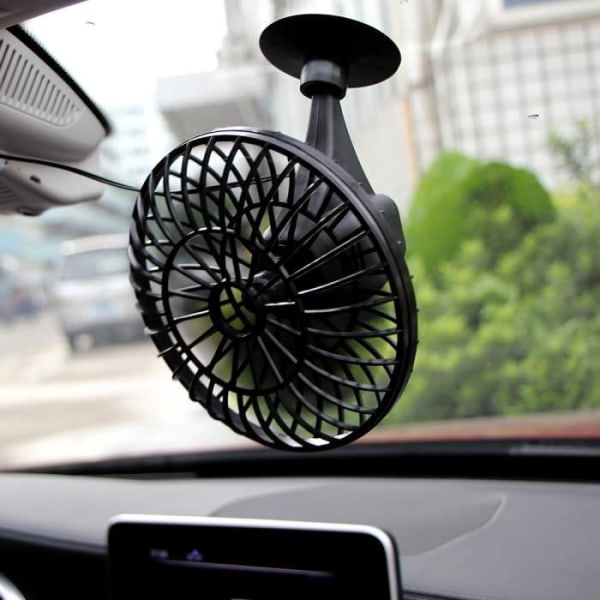 Mini elbilsfläkt 12V 360 roterande stark vind bilfläkt billuftkonditionering Lågt ljud Bärbar luftautofläkt