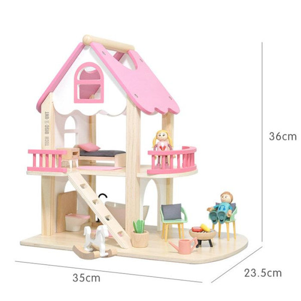 Miniature hus DIY TD® 35*23.5*36cm Økologisk vandbaseret maling Sjove legetøj