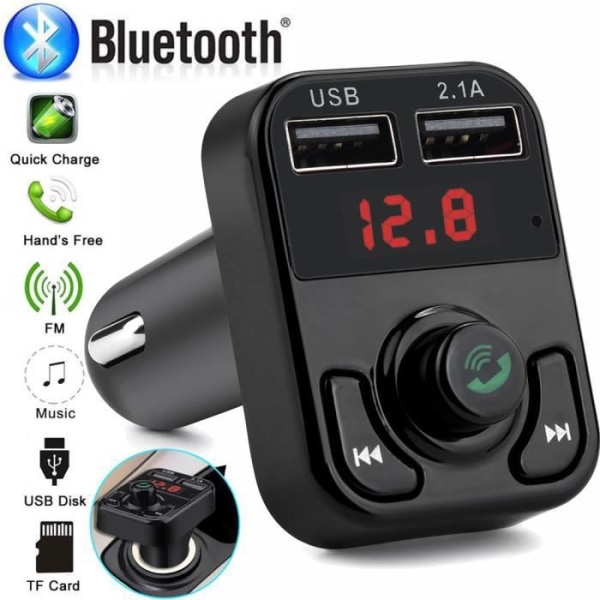 Bil Bluetooth FM-sändare trådlös radioadapter USB-laddare Mp3-spelare@cd189