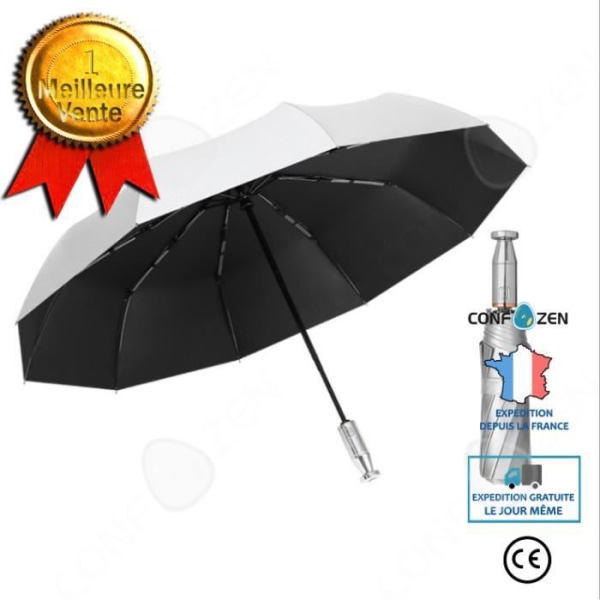 CONFO® Parasol helautomatisk nytt titan silver trifold paraply solskydd reklam paraply