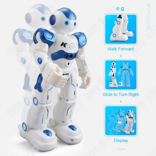TD® Fjärrkontroll Intelligent programmering Blå robot Gest Induktionsdemonstration Pedagogisk leksaksrobot för barn