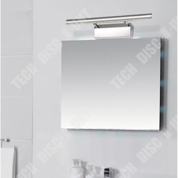 TD® 7W 85V-265V rostfritt stål badrumsvägglampa LED spegelljus med strömbrytare (varmvit)