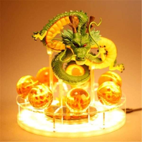 Creative Night Light Bord LED-lampa Action Figur Leksaker Dragon Ball z Shenron Blessing Uppfyll drömmen DBz Combo Set Mascot