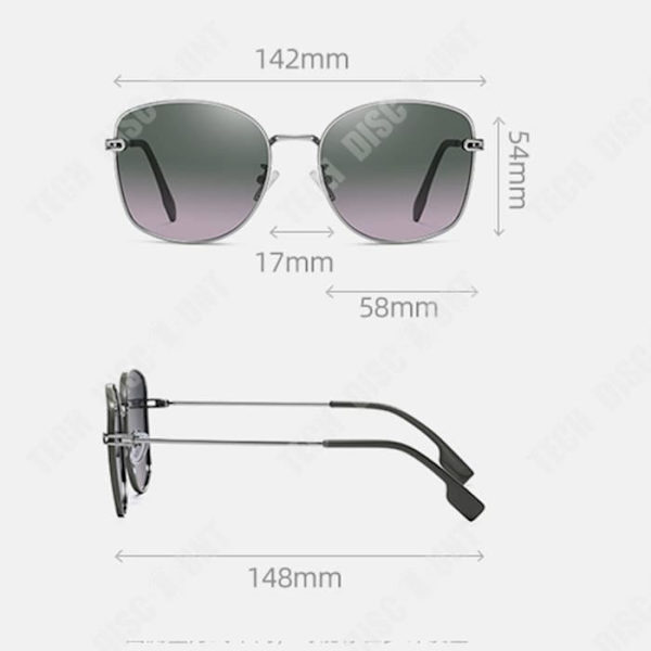 TD® New Net Red Fashion Gradient Solglasögon Trendiga Metal Dam Anti-ultraviolett Premium Sense Polarized Solglasögon