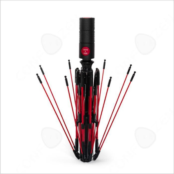 CONFO® Red Fiber Skeleton Trifold Paraply Parasoll Automatisk solskyddsparaply