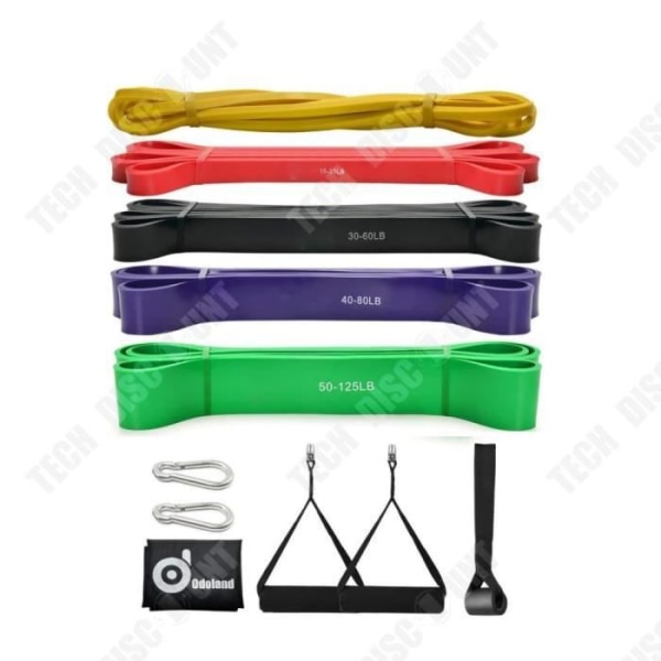 TD® 9 in1 Elastic Fitness Unisex Bodybuilding Yoga Gym Motståndsband Styrketräning Glutes Ankare Bengrepp Pil