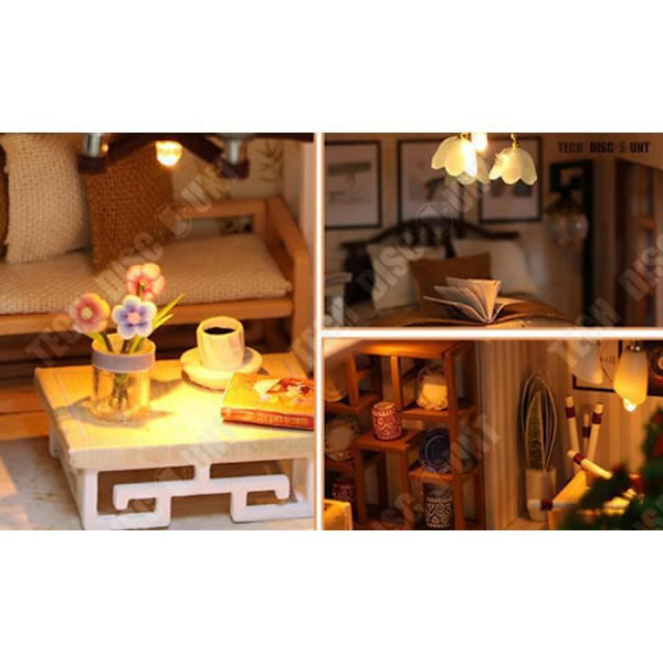 TD® Trädockhus Modellsatser DIY Miniatyrhus stuga Crafted Kit Handgjorda dockhus dockhus