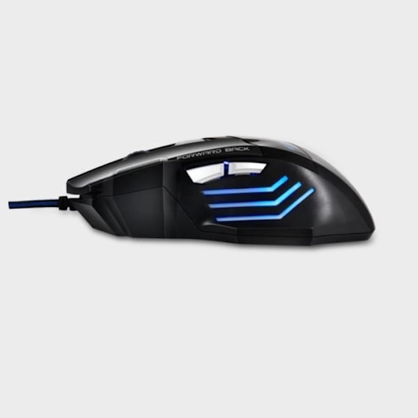 TD® Optical Wired RGB Gamer Mouse 17 knappar svart och gul / USB-port / Ultrasnabb respons / 12 000 dpi / Ljusstark LED