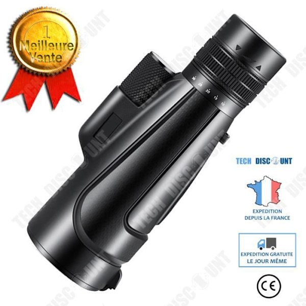 De monokulære TD® 12x Zoom Outdoor kikkert kan tage billeder med en HD mobiltelefon.