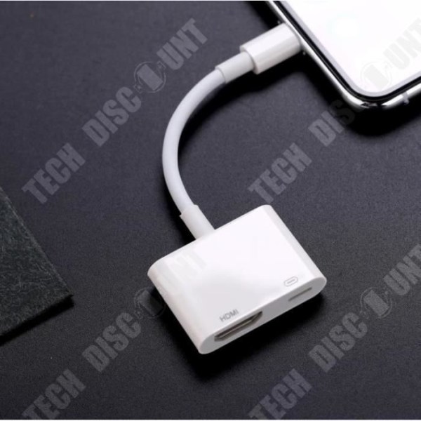 TD® Lämplig för iPhone till HDMI Samma skärm Kabel Lightning till HDMI Adapter Kabel HD TV Kabel 7-8 - XS