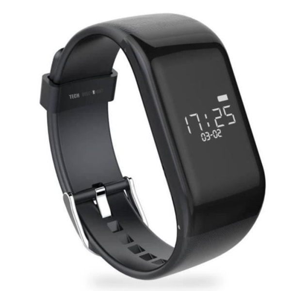 TD® Älykello Bluetooth vedenpitävä IP67 Kuntoilusykemittari unenseurannalla musta