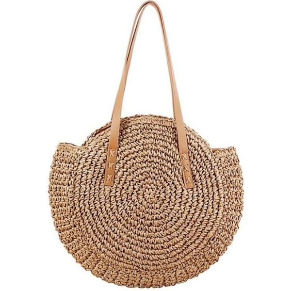 Strandtaske - UMIWE - Lys kaffe - Strå - 40x43cm - Kvinde Lätt kaffe