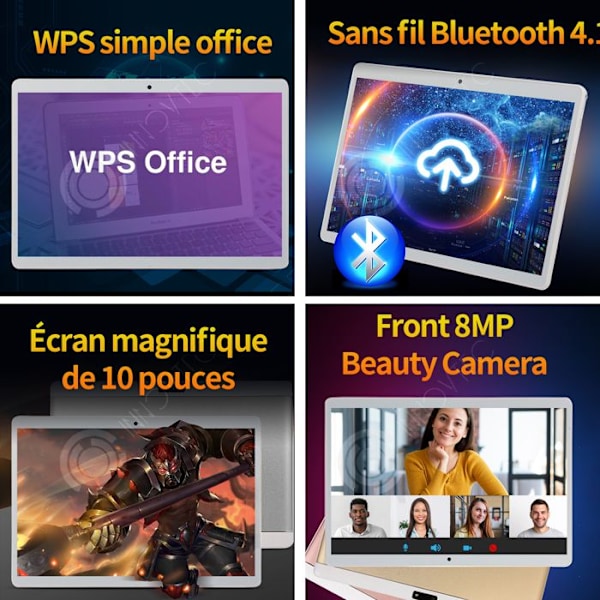 INN Tablet 10,1 tommer 8 megapixels kamera holdbarhed front dobbelt SIM tale processor octa-core bluetooth version
