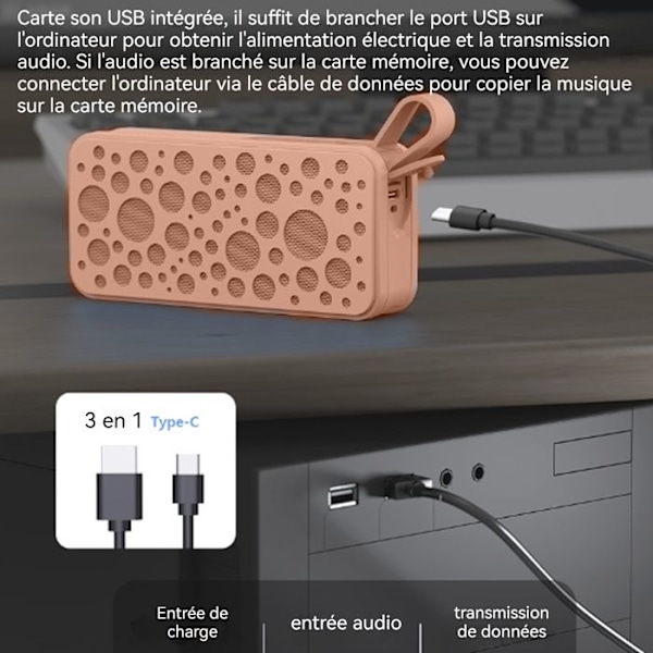 Bluetooth-kaiutin - INN - Malli 1200mAh - Vedenpitävä IPX5 - Bluetooth 5.3 - Handsfree