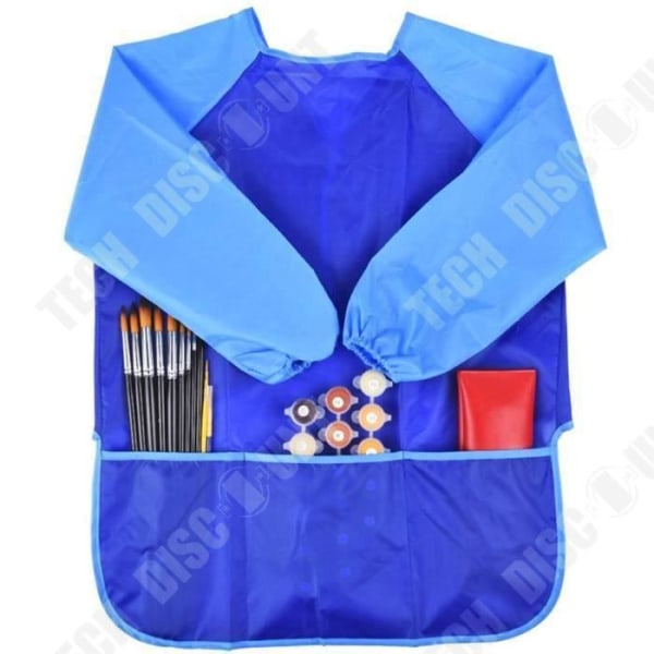 TD® Vattentätt förkläde för barn - Långärmat vattentätt förkläde för barn för målarkonst (blå)