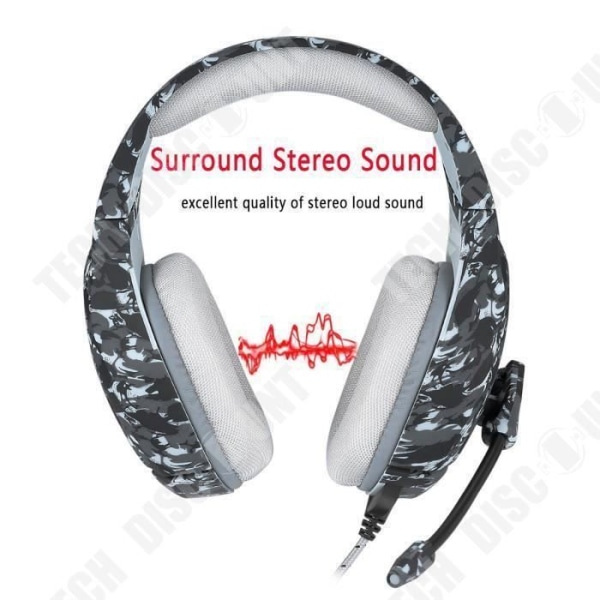 Gaming headset til PS4 Xbox One S camouflage med støjreducerende mikrofon stereo volumenkontrol justerbar mikrofon