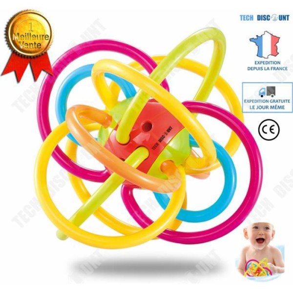 LCC® Modern Rattle Gummiboll för Molar Baby Spädbarnsleksak Färgglad pedagogisk kreativ boll, pedagogisk leksak 0-12 månader