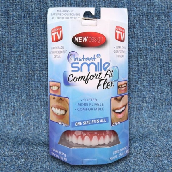 Kosmetiska tänder - Perfect Smile - Flexibel passform - Blank - Vit - Omedelbar komfort Lysande