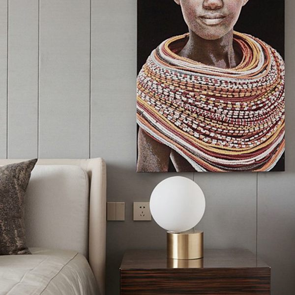 Bordlampe - TD® - Diameter 20cm - Guld - Glas - Elektrisk Guld