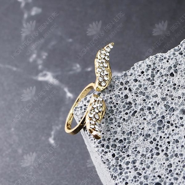 HTBE® Stil europæisk og amerikansk, modeshow, eksquisite diamantvinger, fuld ring, åben mode smykker, justerbar indeksring Gul M